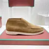 L P sapatos masculinos únicos mocassins de cano alto e slip-on mocassins de couro abrasivo sapatos casuais estilo britânico sapatos femininos confortáveis e planos tamanhos 35-46 + caixa