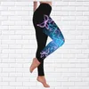 Spodnie damskie modny motyl druk punkowy odcinek diety swobodny nowość legginsy fitness xs-8xl