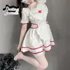 Sexig uppsättning vit ruffle söt sjuksköterska lockelse stor storlek enhetlig pyjamas passion kostym cosplay kostym kvinnor kawaii anime underkläder 231216