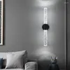 Lampada da parete Prodotto Piccolo lungo dorato a bolle di cristallo Illuminazione Soggiorno Sconce El Lobby Nero