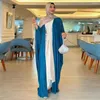 Vêtements ethniques Femmes musulmanes Ouvert Abaya Cardigan Maxi Robe Plissée Dubaï Eid Party Kimono Bat Manches Lâche Kaftan Maroc Jalabiya Robe