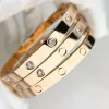 Designer Screw Bracelet Fashion Luxury Jewelry Bangle Bracelets 18K Rose Gold Silver Titanium Steel Diamond bangles for Men Women 17 18 19 21 22 size