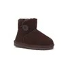 Stivali per bambini alla moda Designer Australia Stivali da neve ultra mini per bambini Stivaletti in vera pelle di pelliccia Scarpe per bambini invernali Castagna Seme di senape Taglia 22-35