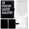 Partihandel 100 Envelope Challenge Binder Par Challenge Sheets Event Notepad Pu Leather Binder Notebook Pengar kuvert för kontor Hem Computadora Portatil