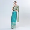 Ethnic Clothing 2023 Summer Thailand Traditional Festival National Thai Style Pography Women 3pcs Travel Suits Dance Wear Dress Set