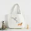 Sacos de compras Dachshund Teckel Engraçado Bonito Cão Animal Bolsas Personalizadas Sacola de Lona Impressão Uso Diário Reutilizável Viagem Casual