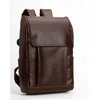 Backpack Vintage PU Leather Outdoor Student Bookbag Casual Rucksack Laptop Bag For Men