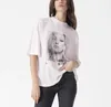 24SS Luxury Anines Summer Designer de moda Classic Cotton T-Shirt Ab Novo Nicho de nicho Print Camise