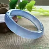 Pulsera de hielo pulsera de ágata azul pulsera de mármol azul natural 268Y