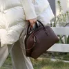 イブニングバッグ本物の皮革女性カジュアルボストンバッグ2023高品質の肩の女性高級デザイナー通勤ハンドバッグコーヒー