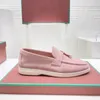 L P platt slipad läder godis färg loafers lyxdesigner ny 2024 brittisk slip-on mens skor kvinnor skor par skor storlek 35-45 +låda