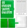 Partihandel 100 Envelope Challenge Binder Par Challenge Sheets Event Notepad Pu Leather Binder Notebook Pengar kuvert för kontor Hem Computadora Portatil