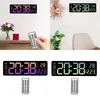 Horloges murales LED réveil de bureau avec télécommande température 16 pouces numérique pour chambre bureau apprentissage salon à côté