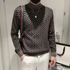 Maglioni da uomo Primavera Autunno Coreano Moda casual Maglione lavorato a maglia Uomo Mezzo collo alto Manica lunga Maschile Pullover Basic Top Maglioni Ropa Hombre 231216