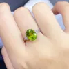 Clusterringen Natuurlijke Peridot 925 zilveren ring voor dagelijks gebruik 8 mm 10 mm VVS-kwaliteit 3ct Sieraden met 3 lagen 18K goudplating Blijf stralen