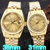 Moda masculina relógio de luxo para casais relógios mecânicos relógio de ouro mulheres designer cristal 31mm 38mm relógios safira luminosa à prova d'água para amantes relojmujer