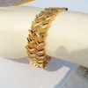 Män och kvinnor 24K 24CT Gul Fine Gold Layered Wide Euro Curb Link Armband 26Gram Ladies S736233Z