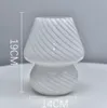 Novelty Items Glass LED Desk Lamp For Bedroom Bedside Korean Ins Style Striped Mushroom Table Decor Cute Translucent Ring 231216