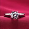 18K Classic 1 2CT White Gold Plated Large Cz Diamond Rings Top Design 4 Prong Bridal Wedding Ring for Women270o