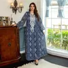 Vêtements ethniques Soirée Islam Robe Musulmane Paillettes Y2K Abaya Islamique Dubaï Broderie Robe À Manches Longues Caftan