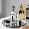 Liquid Soap Dispenser 300 500ml Bathroom Bottle Silver Plated Refill Shampoo Conditioner Empty Kitchen 231216