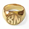 Обручальные кольца с гравировкой на заказ, 17 мм, с круглым верхом, из твердого серебра, с гравировкой, перстень-печатка, персонализация, гравировка букв, кольца, модные мужские украшения 231216