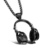 Pendentif Colliers Hommes Femmes Punk Tendance Dj Musique Casque Collier Longue Chaîne Hip Hop Bijoux Rock Casque Mâle Cadeau