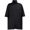 Men's T Shirts Menswear High Collar Rough Edge Five-minute Sleeves Loose Large Size Short With Silhouette