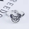 S925 Silber Katzenkopfring Vintage klassischer Sterlingsilber Katzengesichtsring Britischer Stil Hip-Hop männlicher und weiblicher Thai-Silberring269h