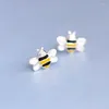 Ohrstecker, Gänseblümchen-Design, reiner 925er-Sterlingsilber-Schmuck, schöne Bienen-Statement für Frauen, Pendientes Brincos