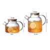 Water Bottles Creative Glass Teapot Large Capacity Cold Jug Tea Pot Fruit Juice Green Container Transparent Kettle Practical Teaware 231216