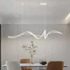 Żyrandole nowoczesna minimalizm Lampa Lampa LED do jadalni bar kuchenna w salonie sypialnia czarna krzywa żyrandol wiszące światło