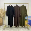 Ubranie etniczne Eleganckie muzułmańskie abayas skromny swobodny zamek błyskawiczny dla kobiet długi maxi ubiór modlitwa indyka arabska kaftan islamska partia Ramadan eid