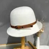 Bérets Hiver Mode Vintage Femmes Dames Laine Fedora Chapeau Seau Dôme Cloche Arc Feutre Chapeaux Casquette