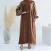 Ethnische Kleidung Muslimische Frauen Offene Abaya Glänzende Sommer Puffärmel Maxikleid Türkei Kimono Islam Arabische Robe Dubai Femme Musulmane Jalabiya