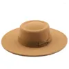 Berets Fashion Bow Akcesoria Fedoras Hat for Women and Men Autumn Panama Jazz Cap Cap Style Elegancki retro Fedora Wide Brim