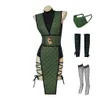 Sexy Rok Mortal Kombat SubZero Reptile Scorpion Cosplay Kostuum Vrouwelijke Versie Pak met Masker Sokan Vrouwen Ninja Fighter Uniform 231216