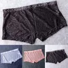 Underpants Sexy Men Sheer Boxer Shorts Breathable Thin Briefs Underwear Lace Stretch Boxershorts Man