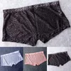 Onderbroek Sexy Mannen Sheer Boxershorts Ademende Dunne Slips Ondergoed Kant Stretch Boxershorts Man