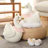 Animales de peluche de peluche Cisne Chick Familia Juguete de peluche Cisne Pollo Madre SwanChicken Bebé Animales realistas Muñeca de peluche con nido Niños Regalo reconfortante 231216