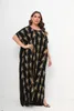 Roupas étnicas Mulheres Muçulmanas Manga Curta Dashiki Vestido O-pescoço Jilbab Bordado Boubou Maxi Solto Vestidos Elegantes Africanos Plus Size Cachecol