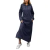 Robes décontractées Robe longue à capuche ample pour femme Sweat-shirt rembourré Mode Mousseline de mousseline d'été pour les femmes