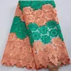 Tecido e costura renda nigeriana de alta qualidade núcleo vermelho verde com pedras pano guipure africano para mulheres vestido de festa costurar 2960a 231216
