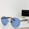 Designer aviador óculos de sol para mulheres redondo requintado moldura de metal dourado lente marrom óculos de sol resistente a UV senhora óculos de viagem de negócios de alta qualidade PR56ZS