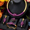Necklace Earrings Set Missvikki Luxury 4PCS African Knots Earring Bangle Ring For Women Bridal Wedding Accessories