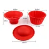 Moldes de cozimento 3 pçs / set molde de bolo de silicone redondo cupcake moldes de cozimento reutilizáveis antiaderente bolo pastelaria fondant molde acessórios de cozinha 231216