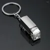 Keychains Mini Metal Truck Key Ring Lorry Car Keyfob Keychain Creative Gift Lovely Keyring For Women Men