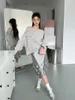 Women's Sweaters 3D Floral Decoration Lazy Style Knitted Pullovers Autumn Loose Versatile Slim Sexy Off Shoulder Gray Women Tops Trend