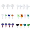 Headshop214 Smoking Pipe Glass Bong Bowl Mushroom Style 19mm Male Female Colorful Dab Rig Bubbler Bong Pipes Tobacco Dry Herb Glass Bowls