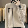 Swetery kobiet Beliarst Autumn Winter 2023 Half High Collar 100 Merino Wool Sweater Knit Pullover Dopasowanie M8134 231216